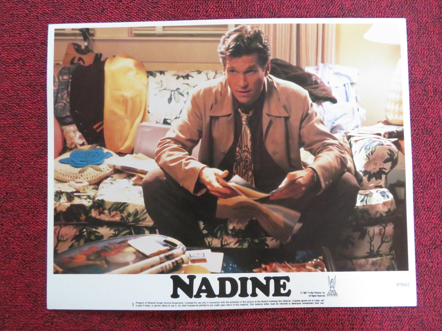 NADINE US LOBBY CARD FULL SET KIM BASINGER JEFF BRIDGES 1987