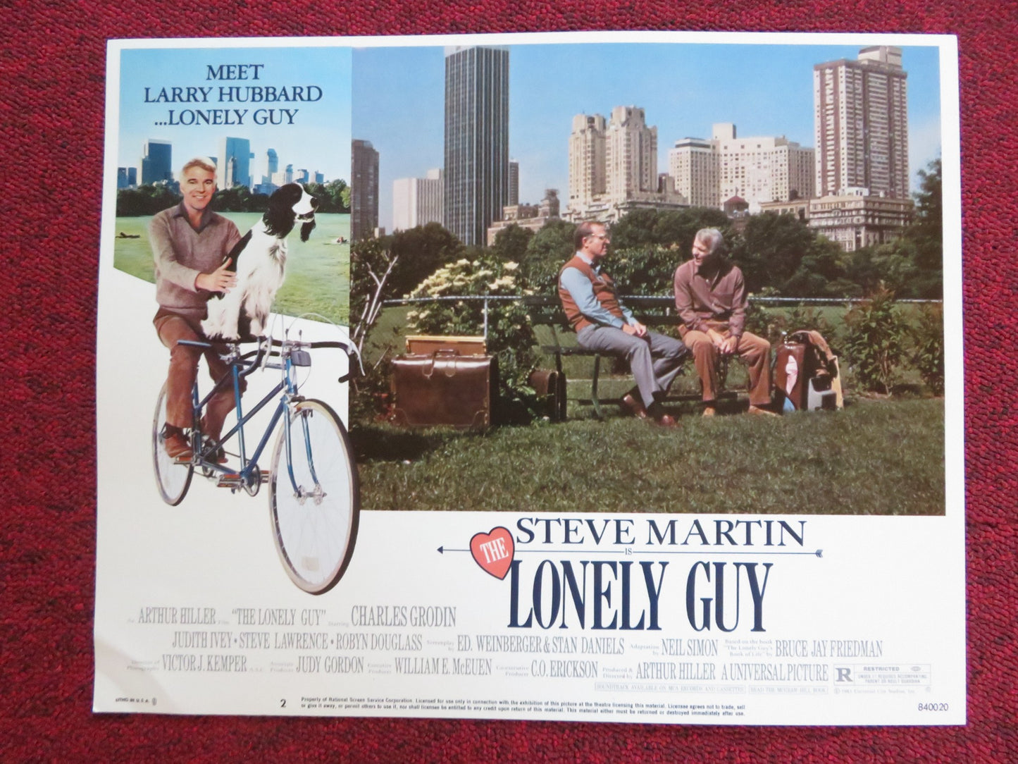 THE LONELY GUY US LOBBY CARD FULL SET STEVE MARTIN CHARLES GRODIN 1984