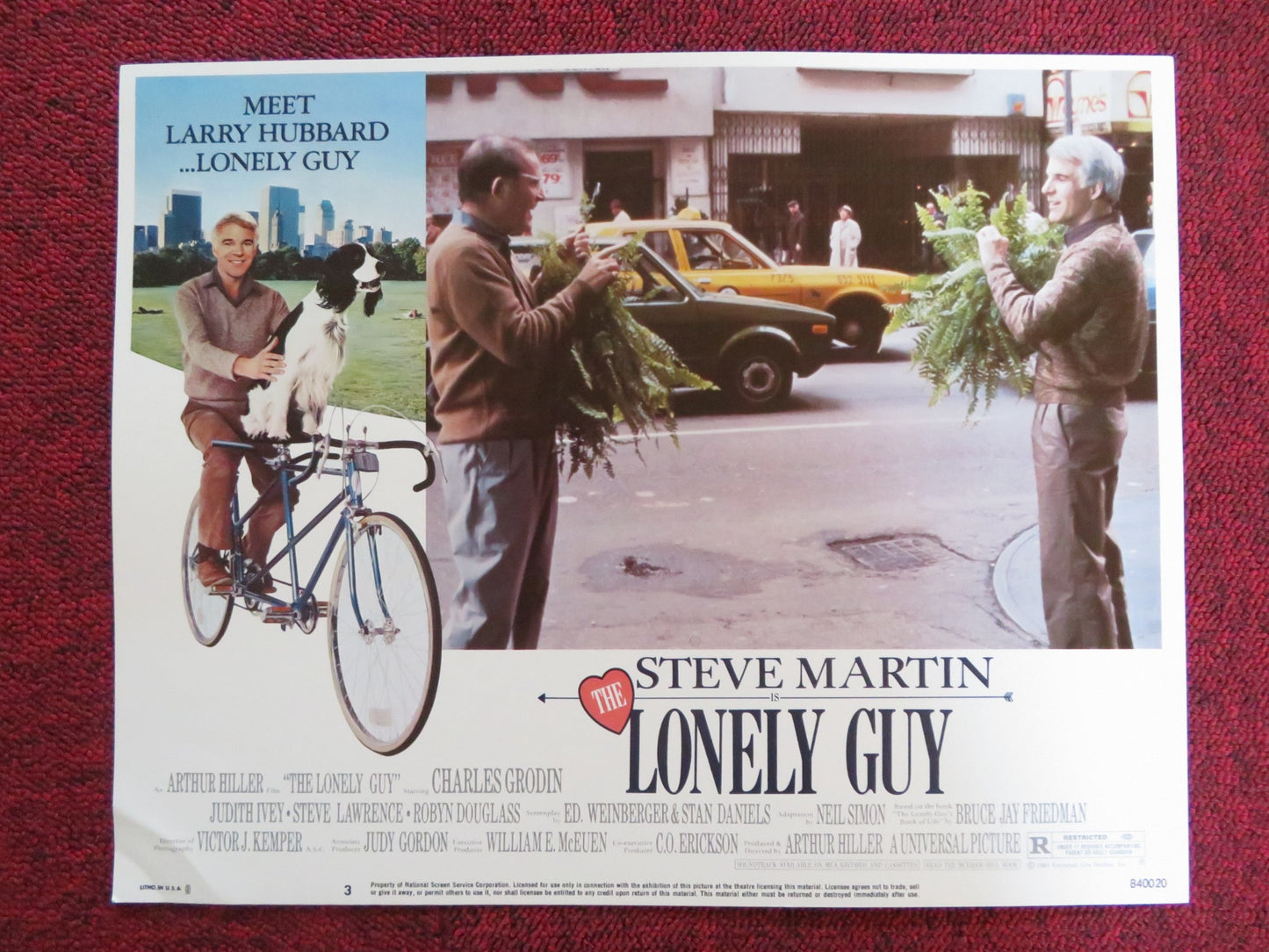 THE LONELY GUY US LOBBY CARD FULL SET STEVE MARTIN CHARLES GRODIN 1984