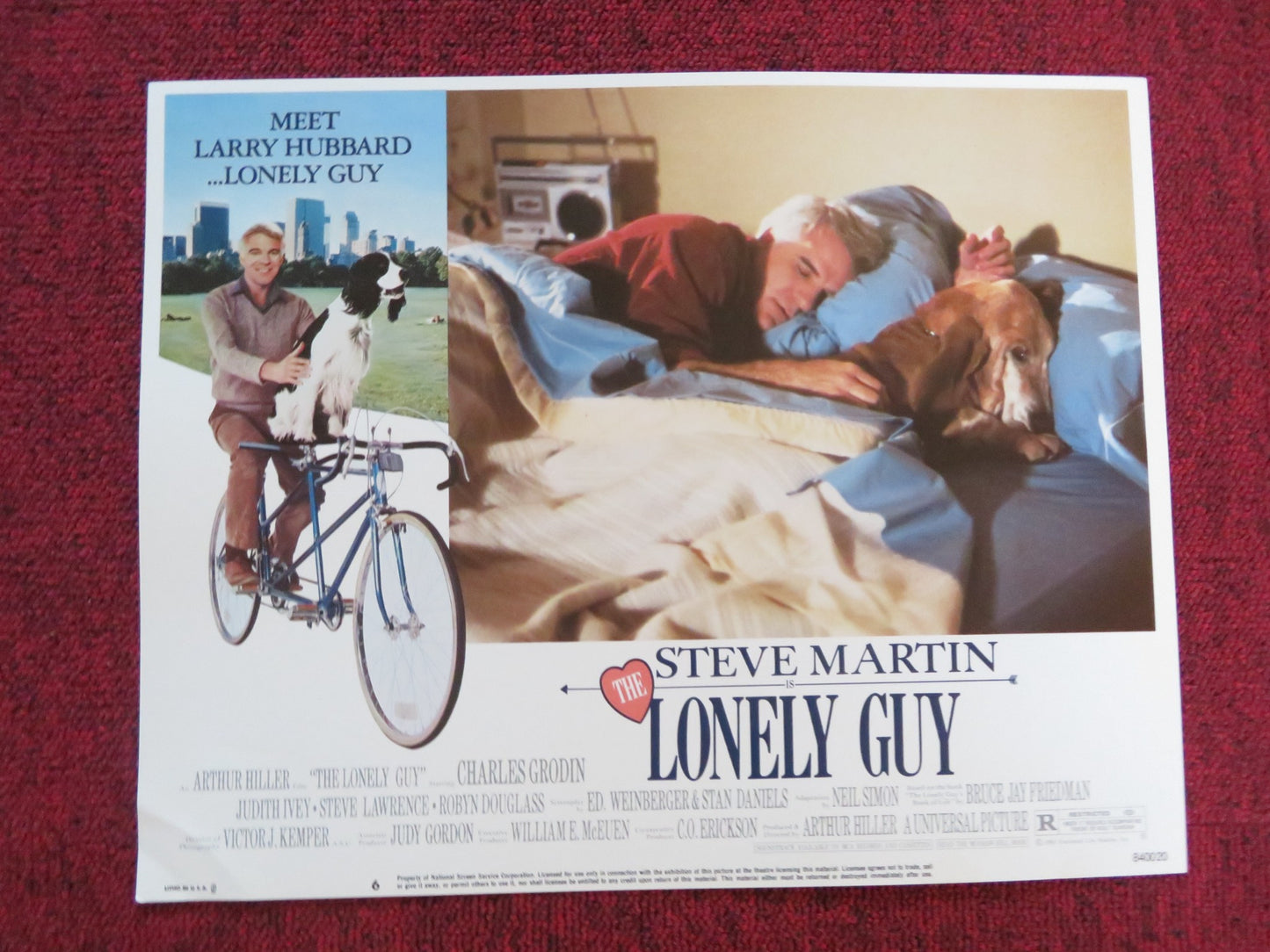 THE LONELY GUY US LOBBY CARD FULL SET STEVE MARTIN CHARLES GRODIN 1984