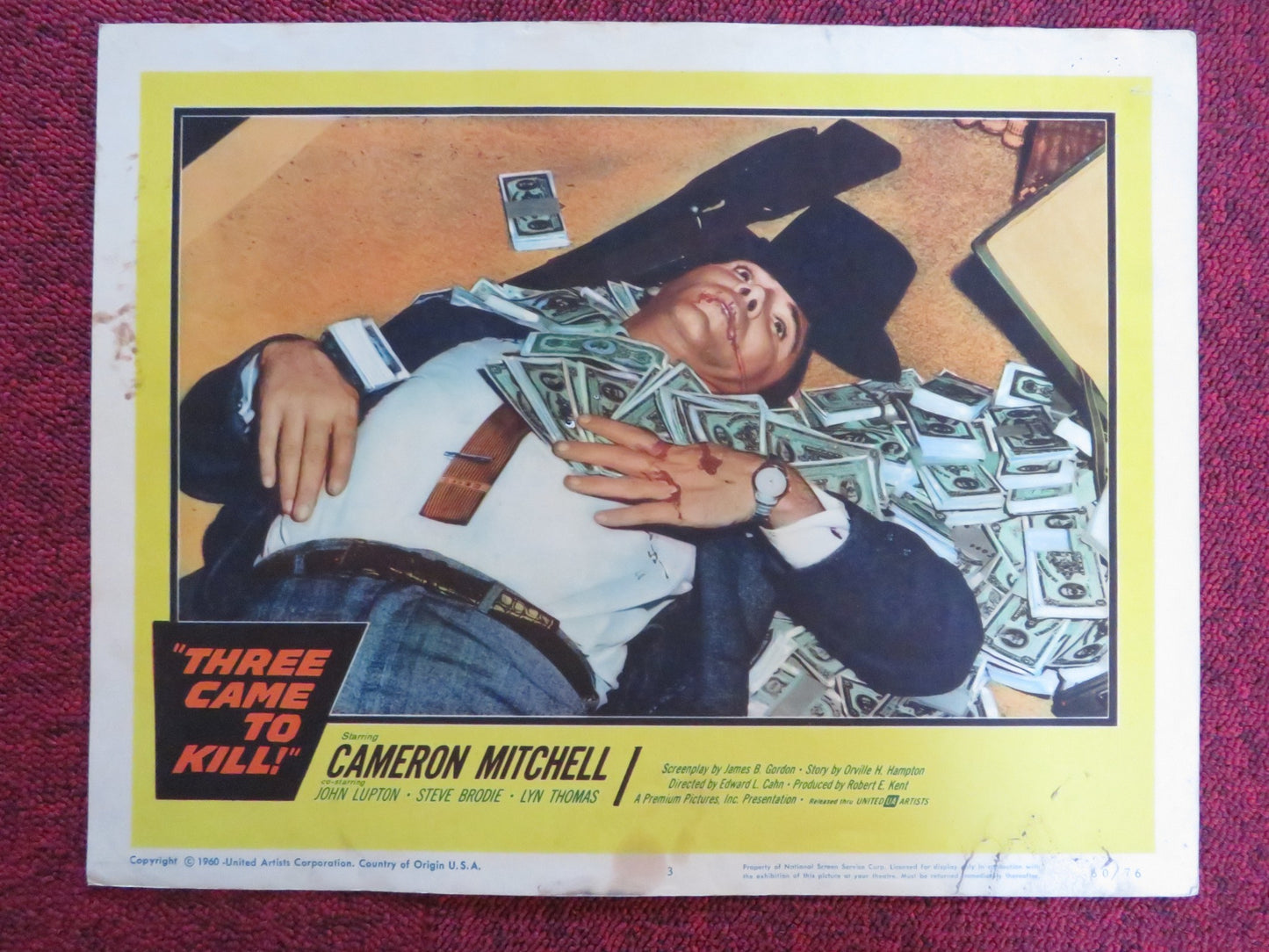 THREE CAME TO KILL US LOBBY CARD FULL SET CAMERON MITCHELL JOHN LUPTON 1960