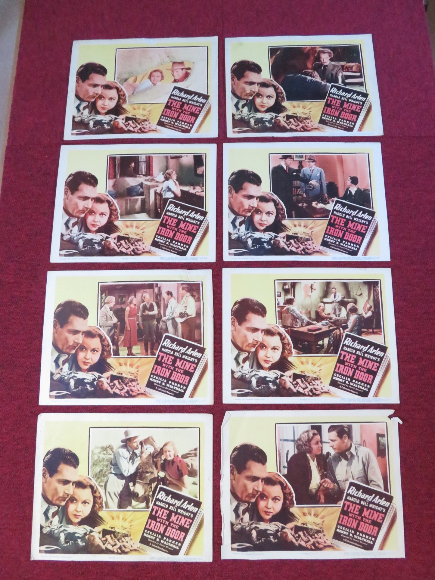 THE MINE WITH THE IRON DOOR US LOBBY CARD FULL SET RICHARD ARLEN R1952