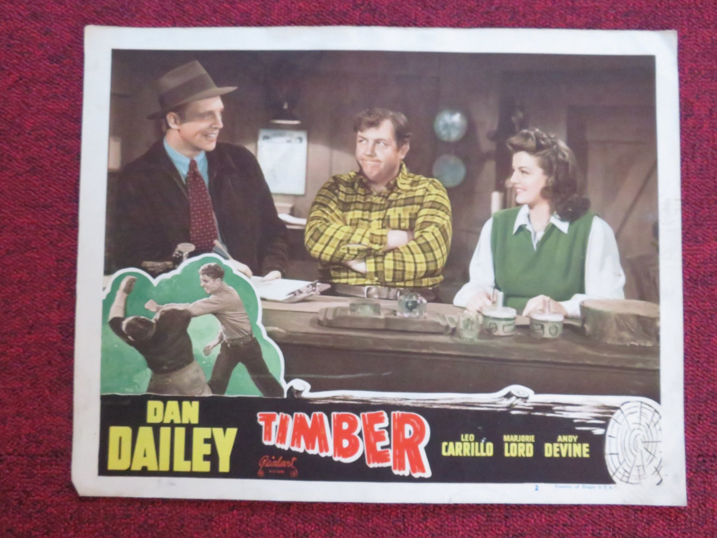 TIMBER! US LOBBY CARD FULL SET DAN DAILEY LEO CARRILLO R1948