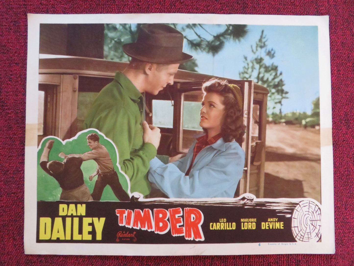 TIMBER! US LOBBY CARD FULL SET DAN DAILEY LEO CARRILLO R1948