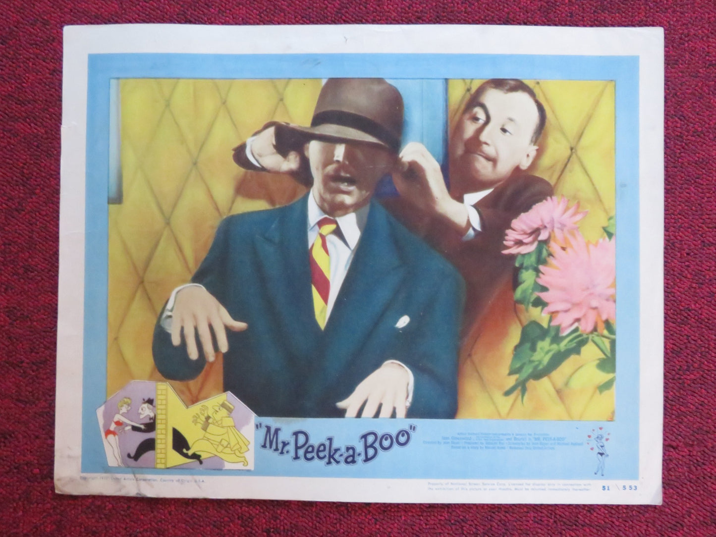 MR. PEEK-A-BOO US LOBBY CARD FULL SET BOURVIL JOAN GREENWOOD GERARD OURY 1951