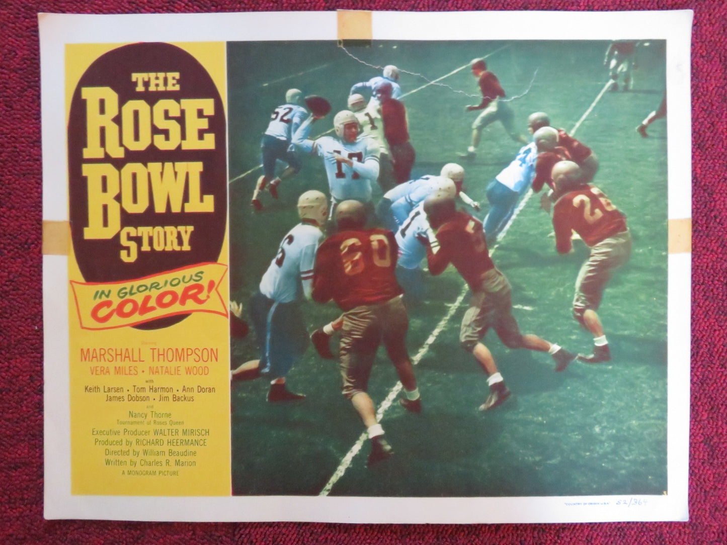 THE ROSE BOWL STORY US LOBBY CARD FULL SET MARSHALL THOMPSON VERA MILES 1952