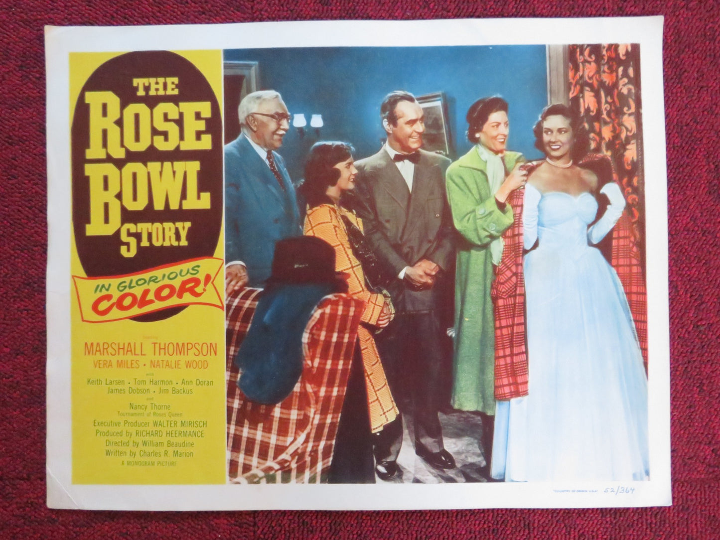 THE ROSE BOWL STORY US LOBBY CARD FULL SET MARSHALL THOMPSON VERA MILES 1952