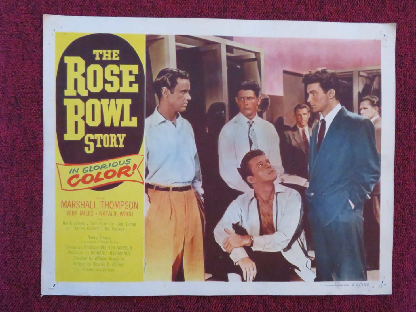 THE ROSE BOWL STORY US LOBBY CARD FULL SET MARSHALL THOMPSON VERA MILES 1952