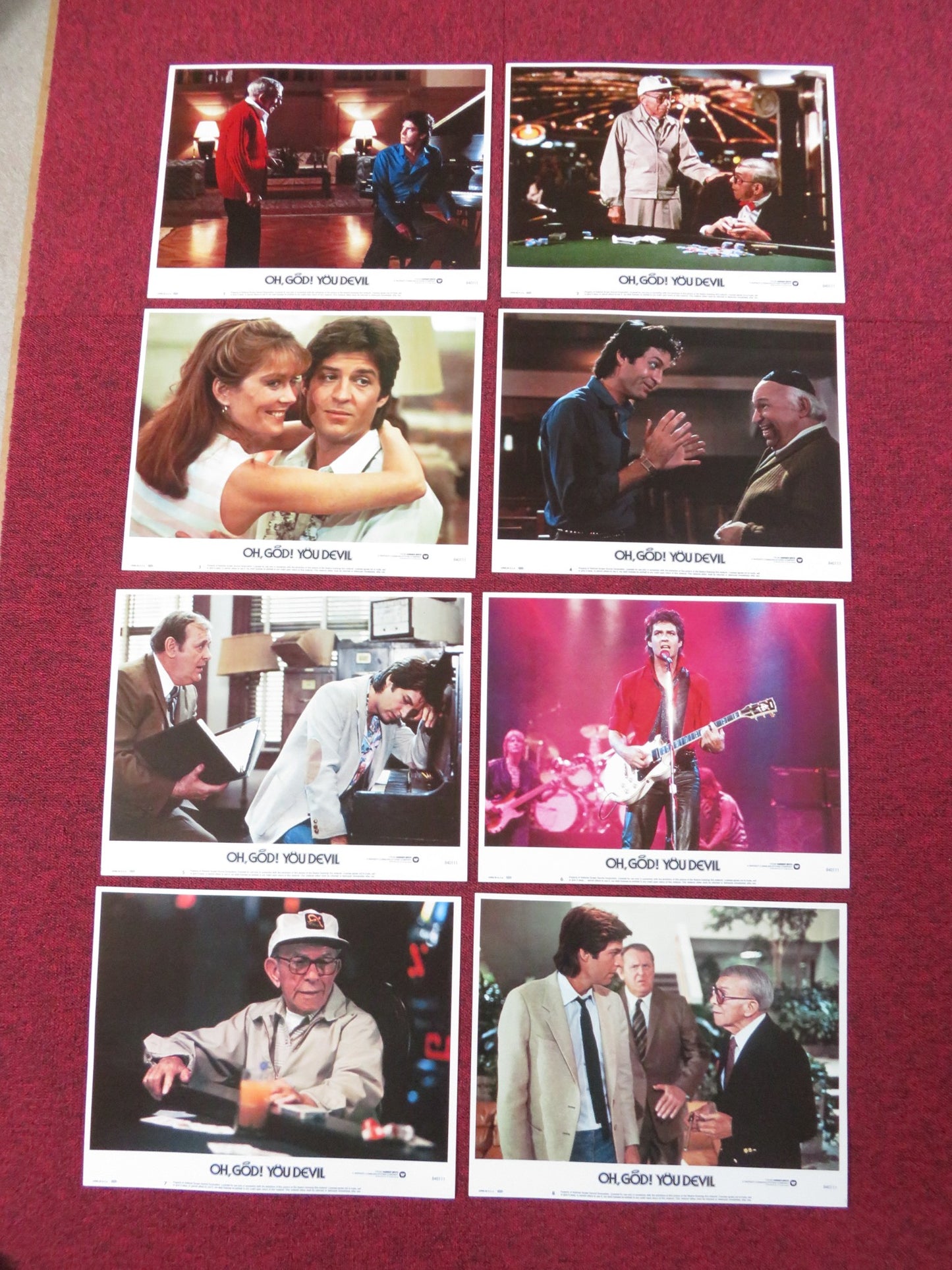 OH GOD! YOU DEVIL US LOBBY CARD FULL SET GEORGE BURNS TED WASS 1984