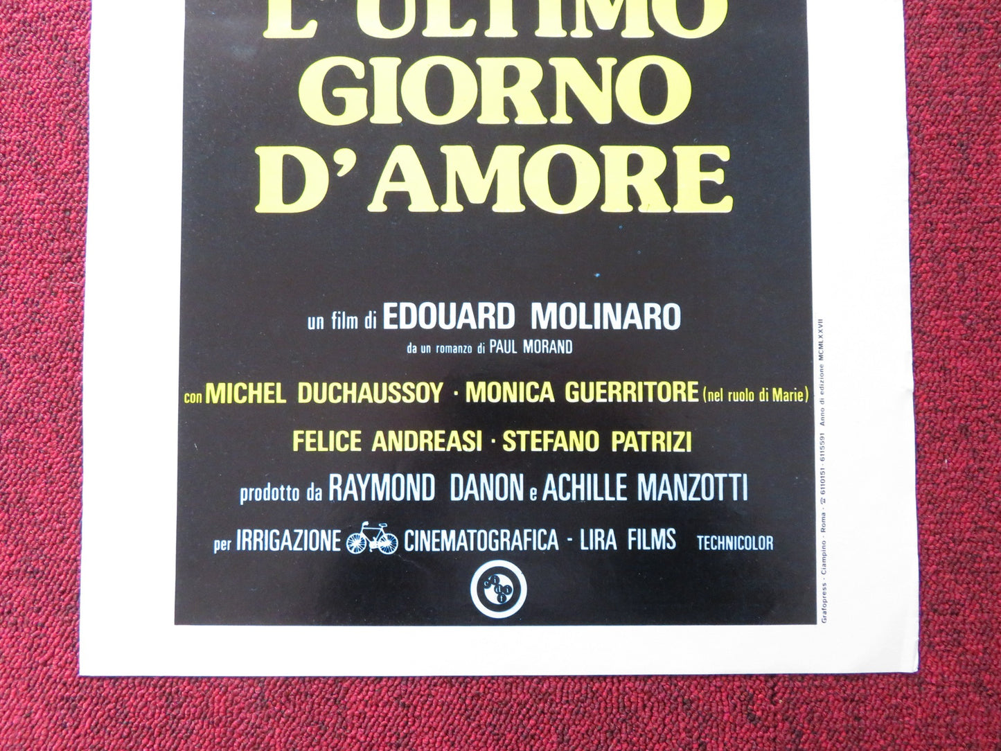 THE HURRIED MAN ITALIAN LOCANDINA POSTER ALAIN DELON MIREILLE DARC 1978