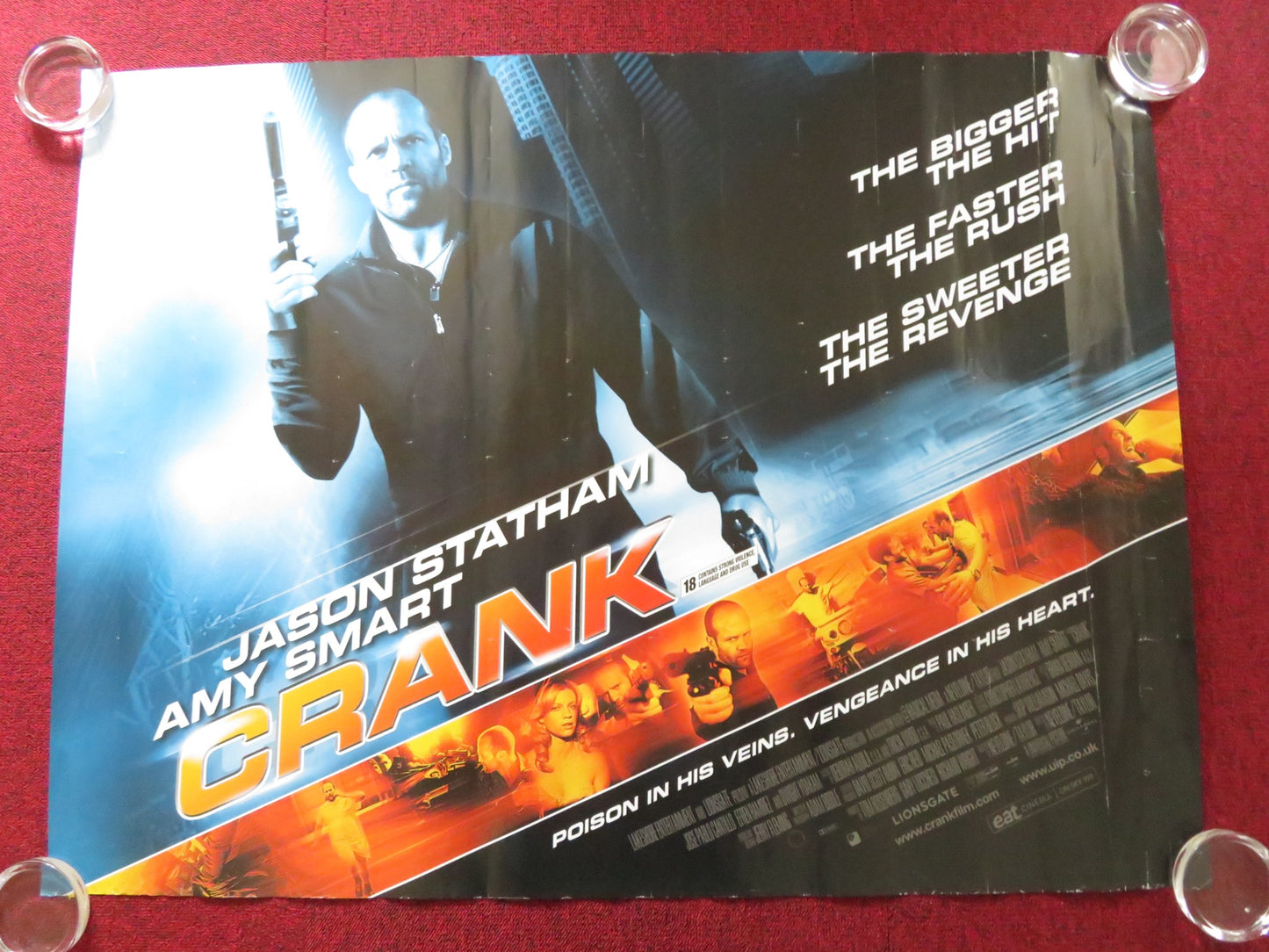 CRANK UK QUAD ROLLED POSTER JASON STATHAM AMY SMART 2006