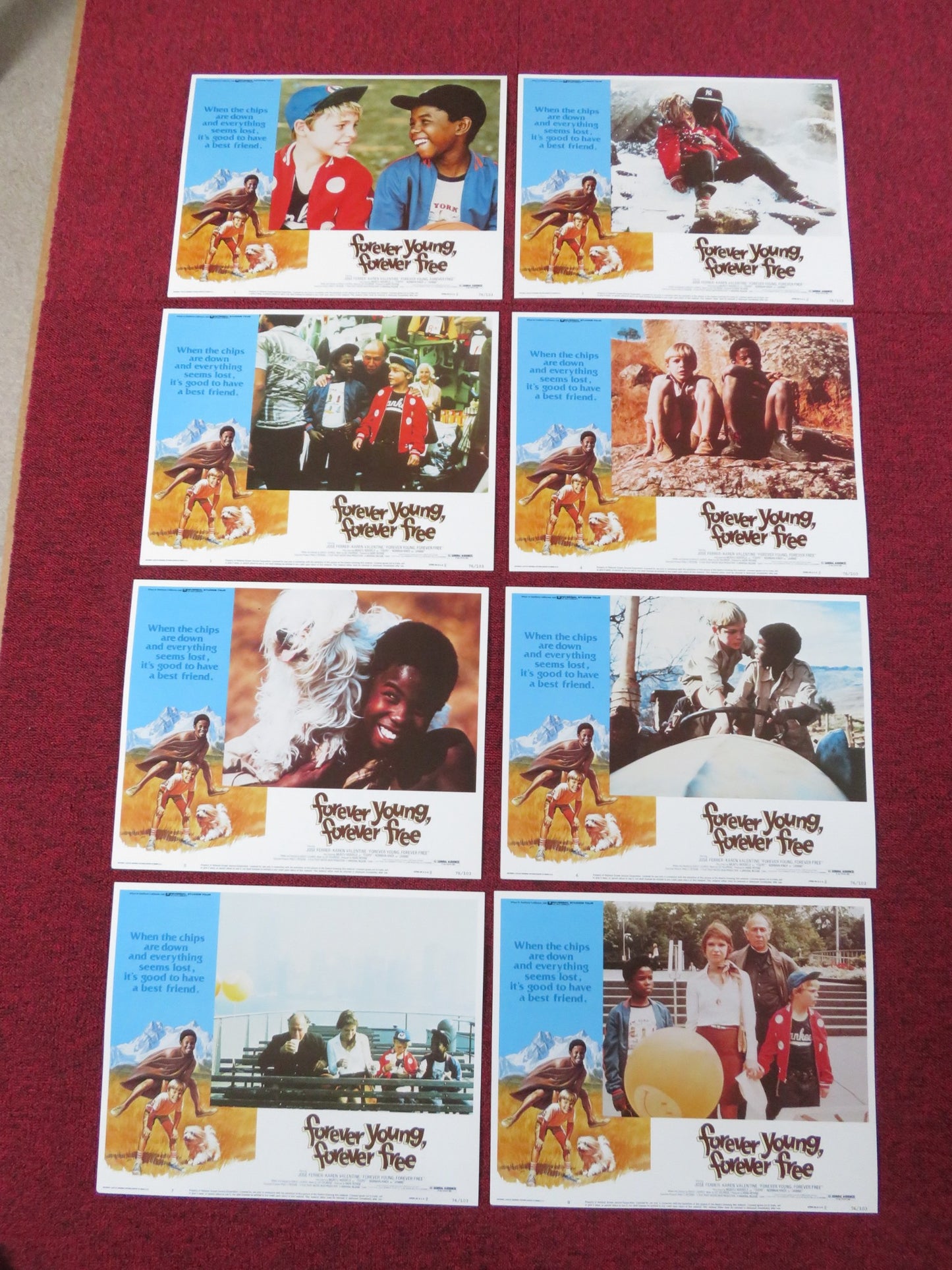 FOREVER YOUNG, FOREVER FREE US LOBBY CARD FULL SET JOSE FERRER 1976