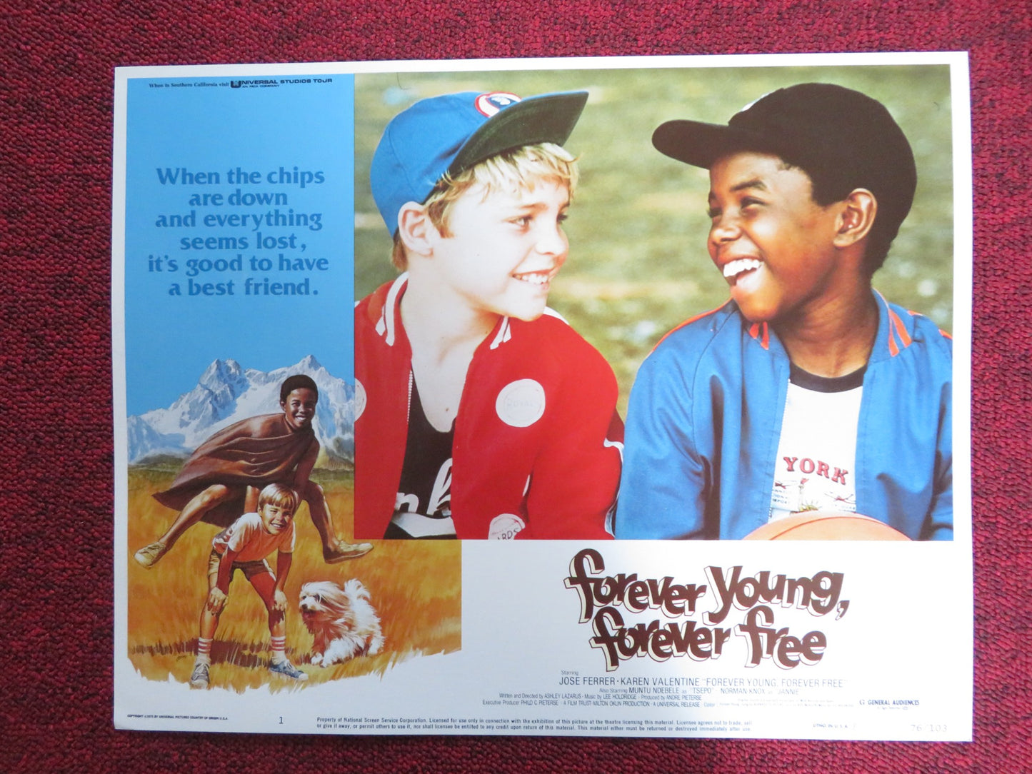 FOREVER YOUNG, FOREVER FREE US LOBBY CARD FULL SET JOSE FERRER 1976