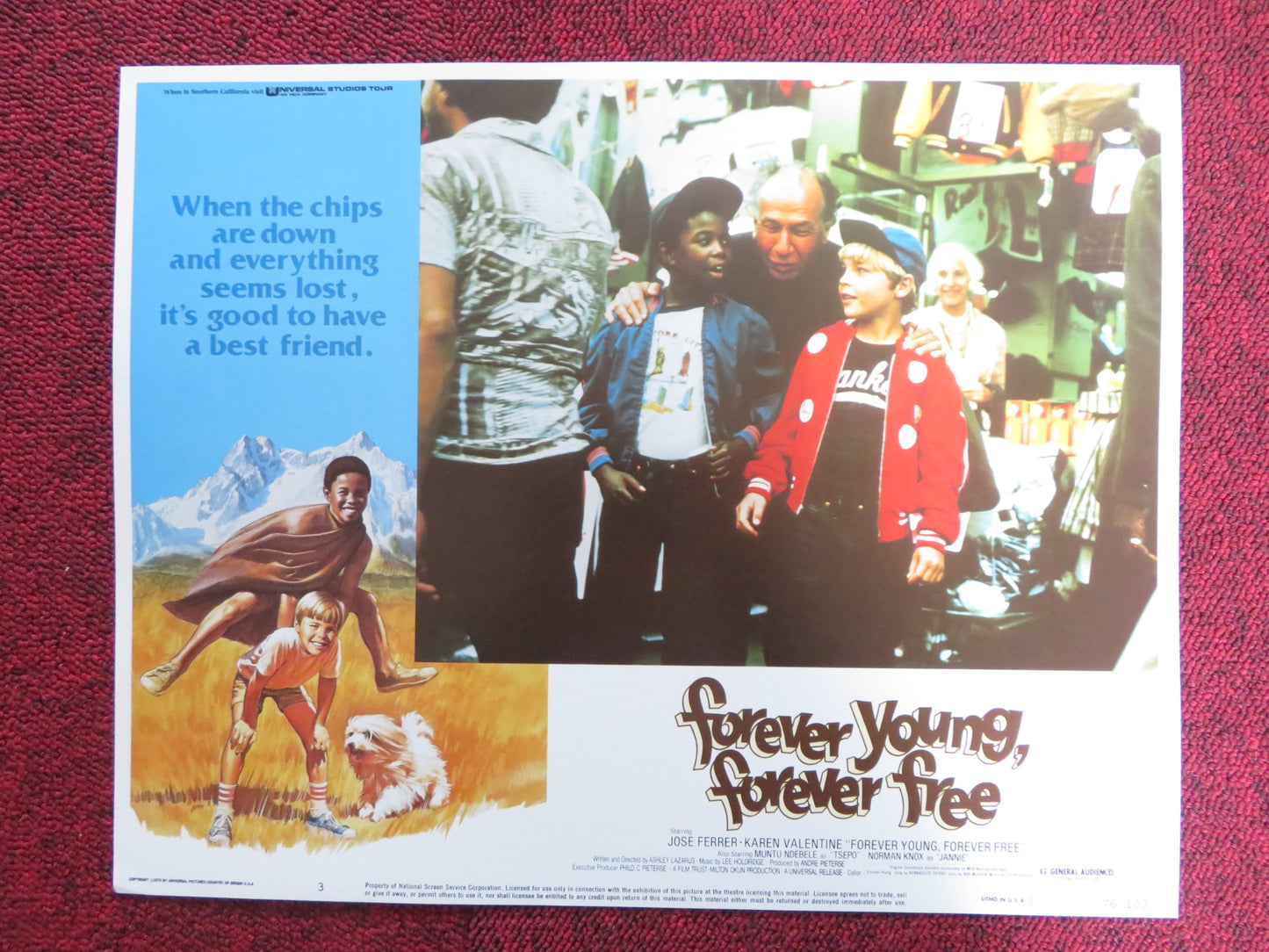 FOREVER YOUNG, FOREVER FREE US LOBBY CARD FULL SET JOSE FERRER 1976