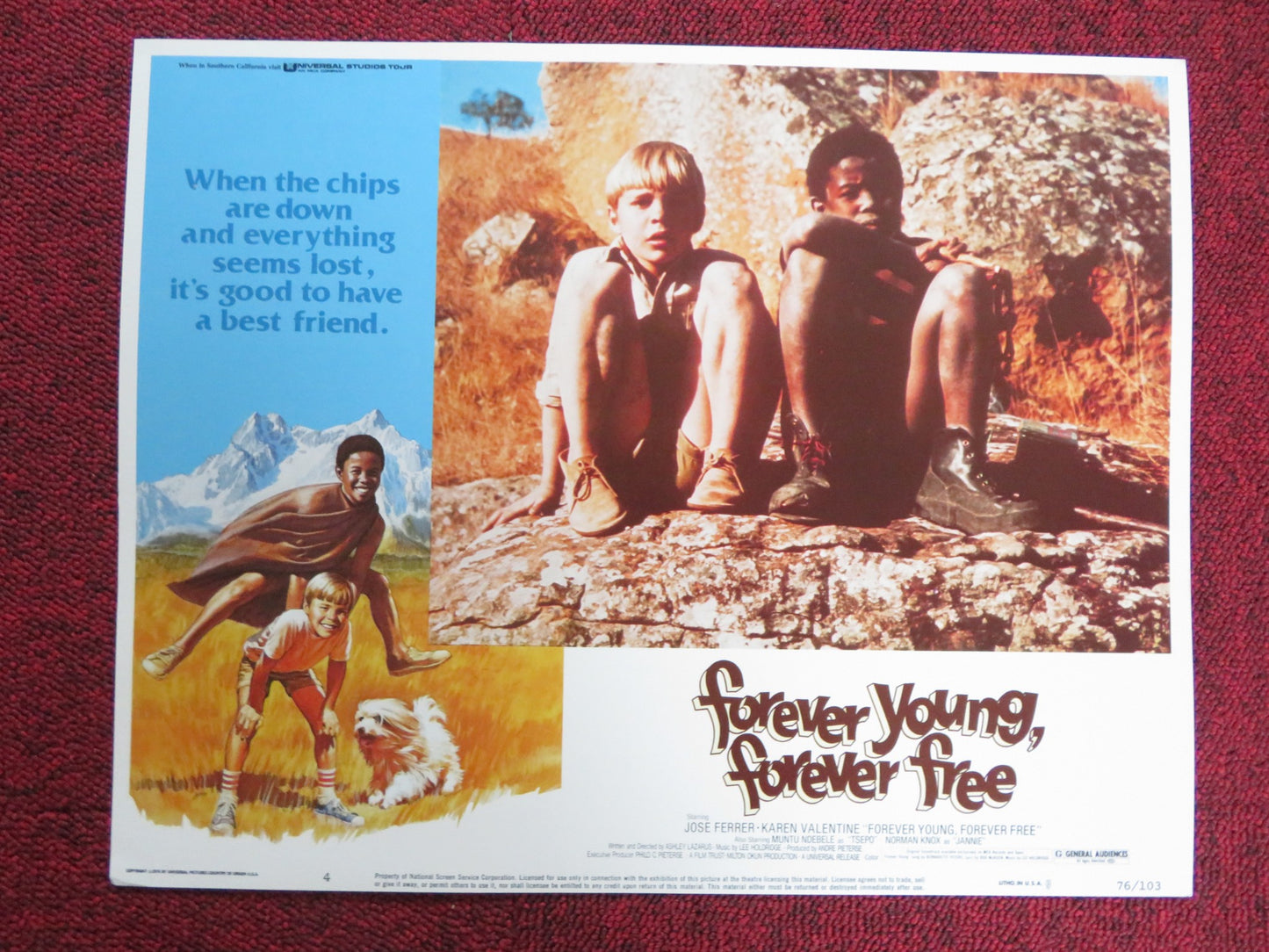 FOREVER YOUNG, FOREVER FREE US LOBBY CARD FULL SET JOSE FERRER 1976