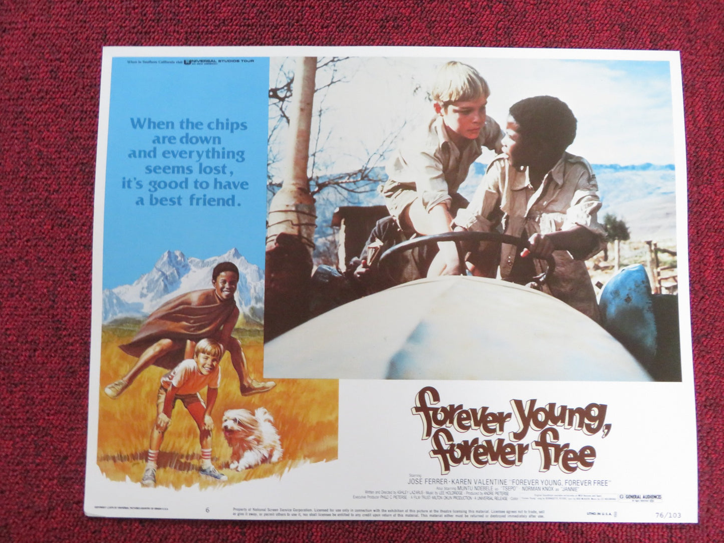 FOREVER YOUNG, FOREVER FREE US LOBBY CARD FULL SET JOSE FERRER 1976