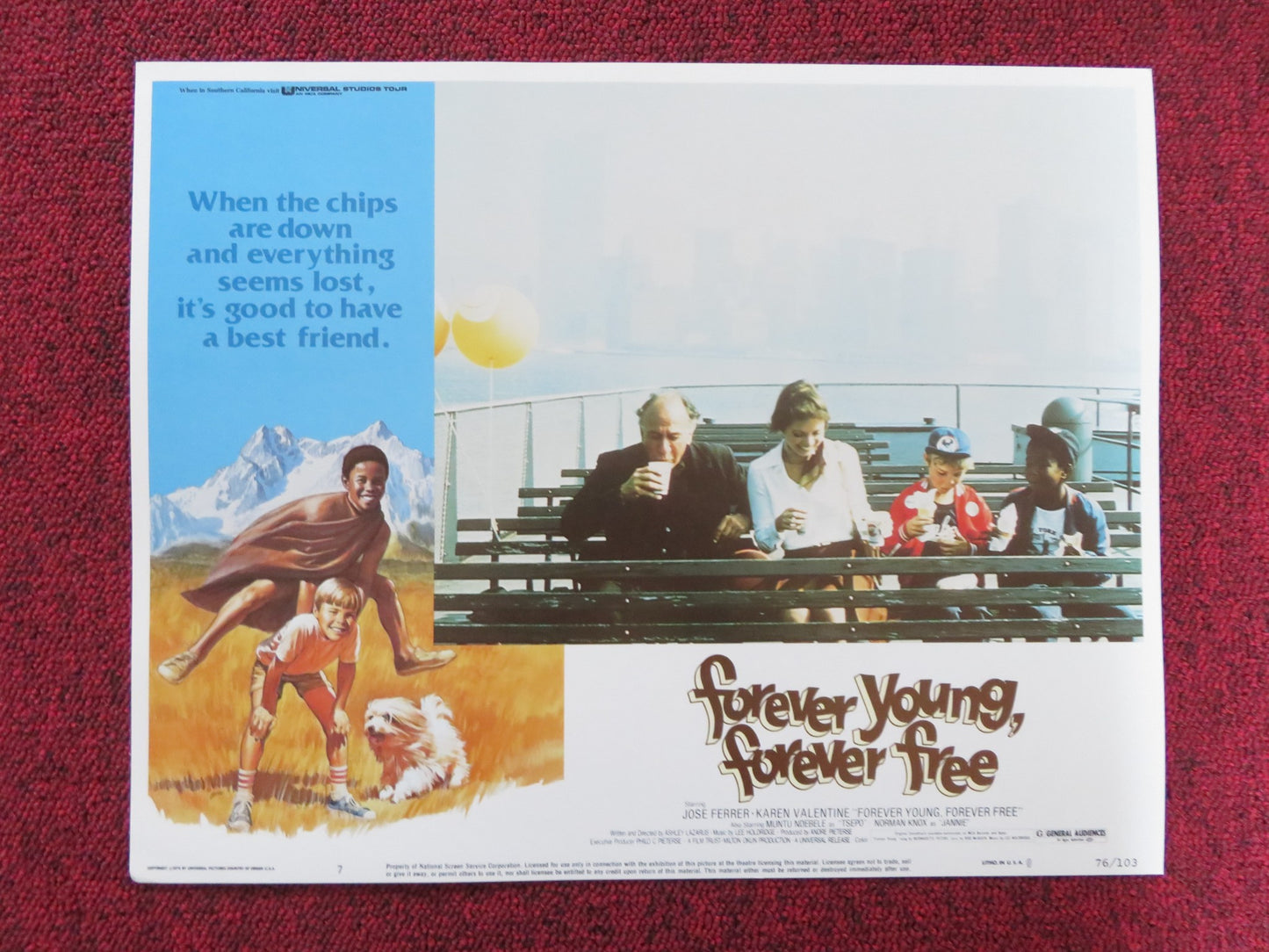 FOREVER YOUNG, FOREVER FREE US LOBBY CARD FULL SET JOSE FERRER 1976