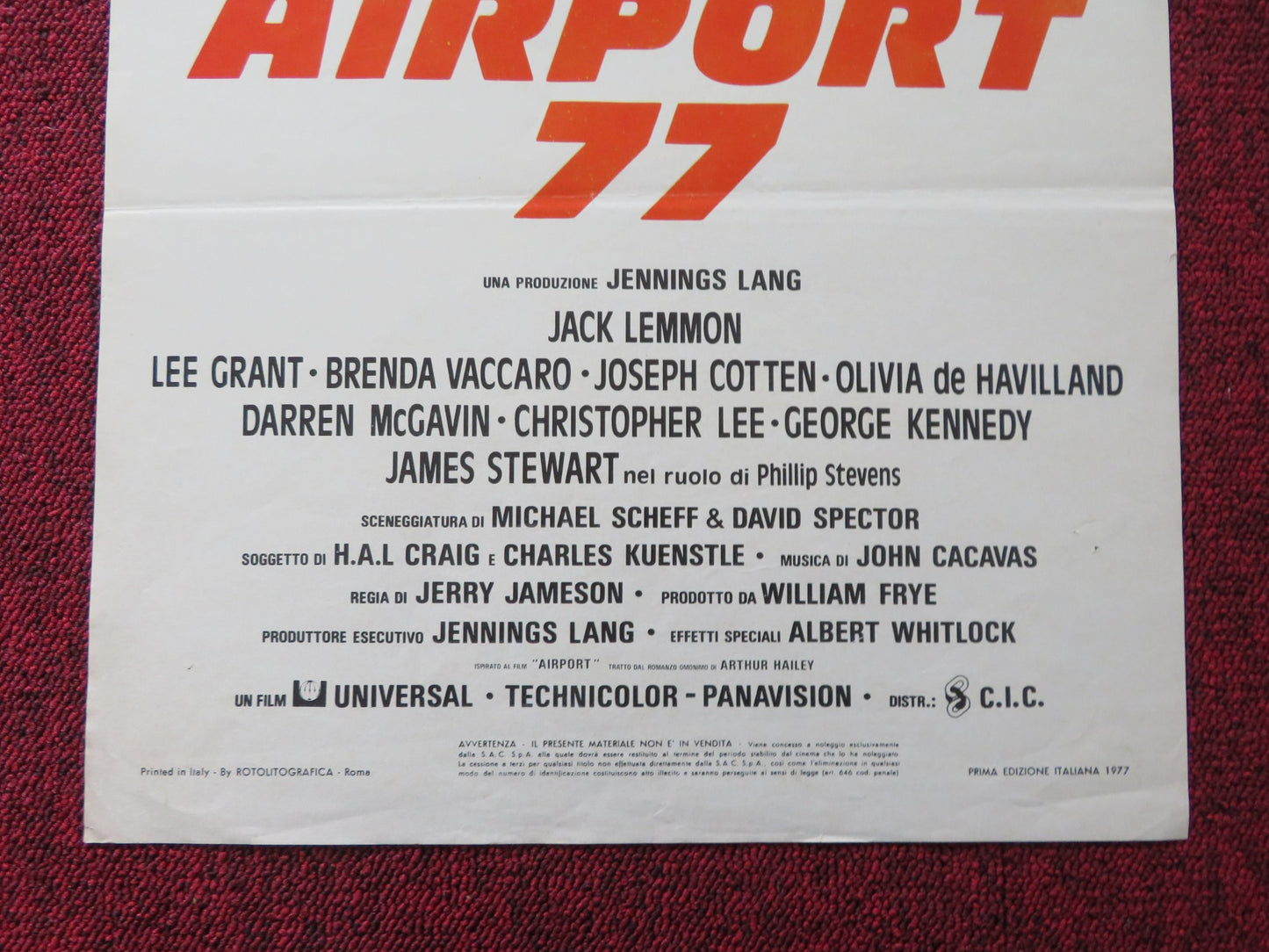 AIRPORT 77 ITALIAN LOCANDINA POSTER JACK LEMMON LEE GRANT 1977