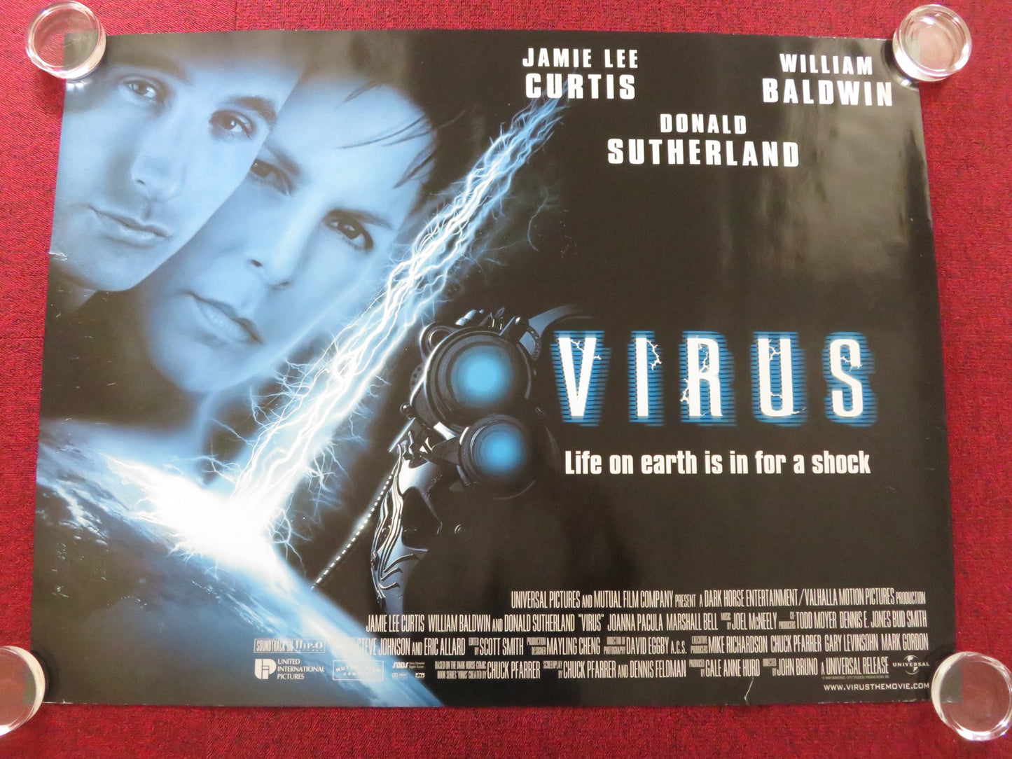 VIRUS UK QUAD ROLLED POSTER JAMIE LEE CURTIS WILLIAM BALDWIN 1999