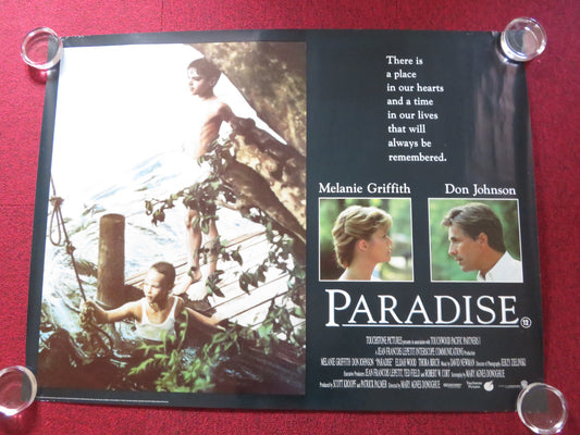 PARADISE UK QUAD ROLLED POSTER DON JOHNSON MELANIE GRIFFITH ELIJAH WOOD 1991