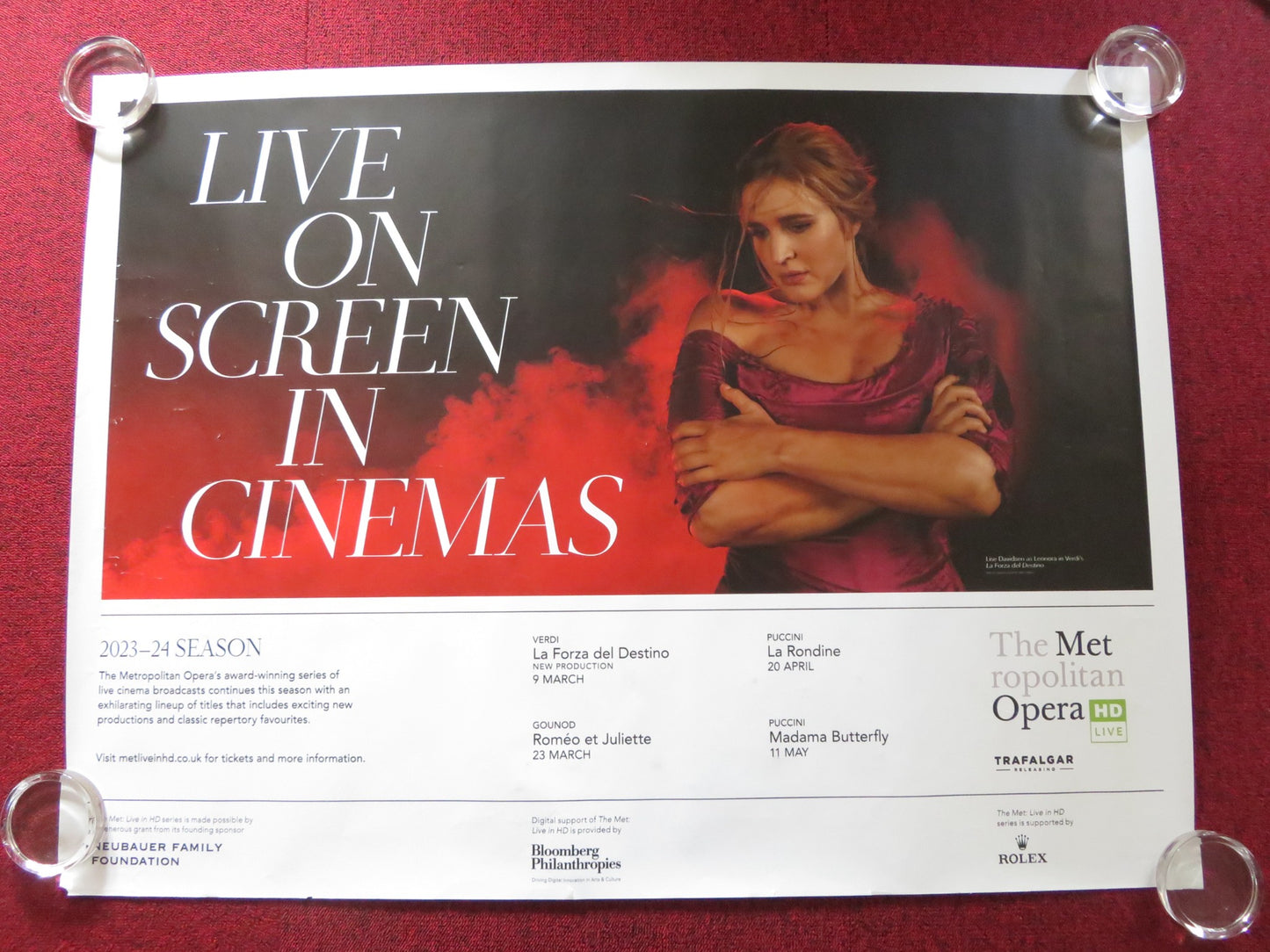 THE METROPOLITAN OPERA LIVE 2023/24 SEASON UK QUAD ROLLED POSTER DAVIDSEN 2023