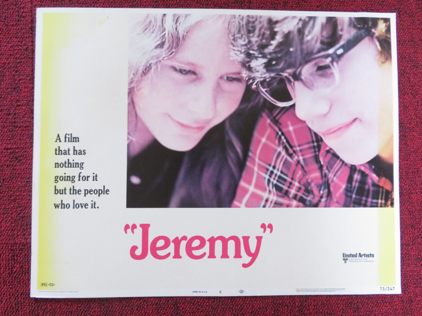 JEREMY US LOBBY CARD FULL SET BOBBY BENSON GLYNNIS O'CONNOR 1973