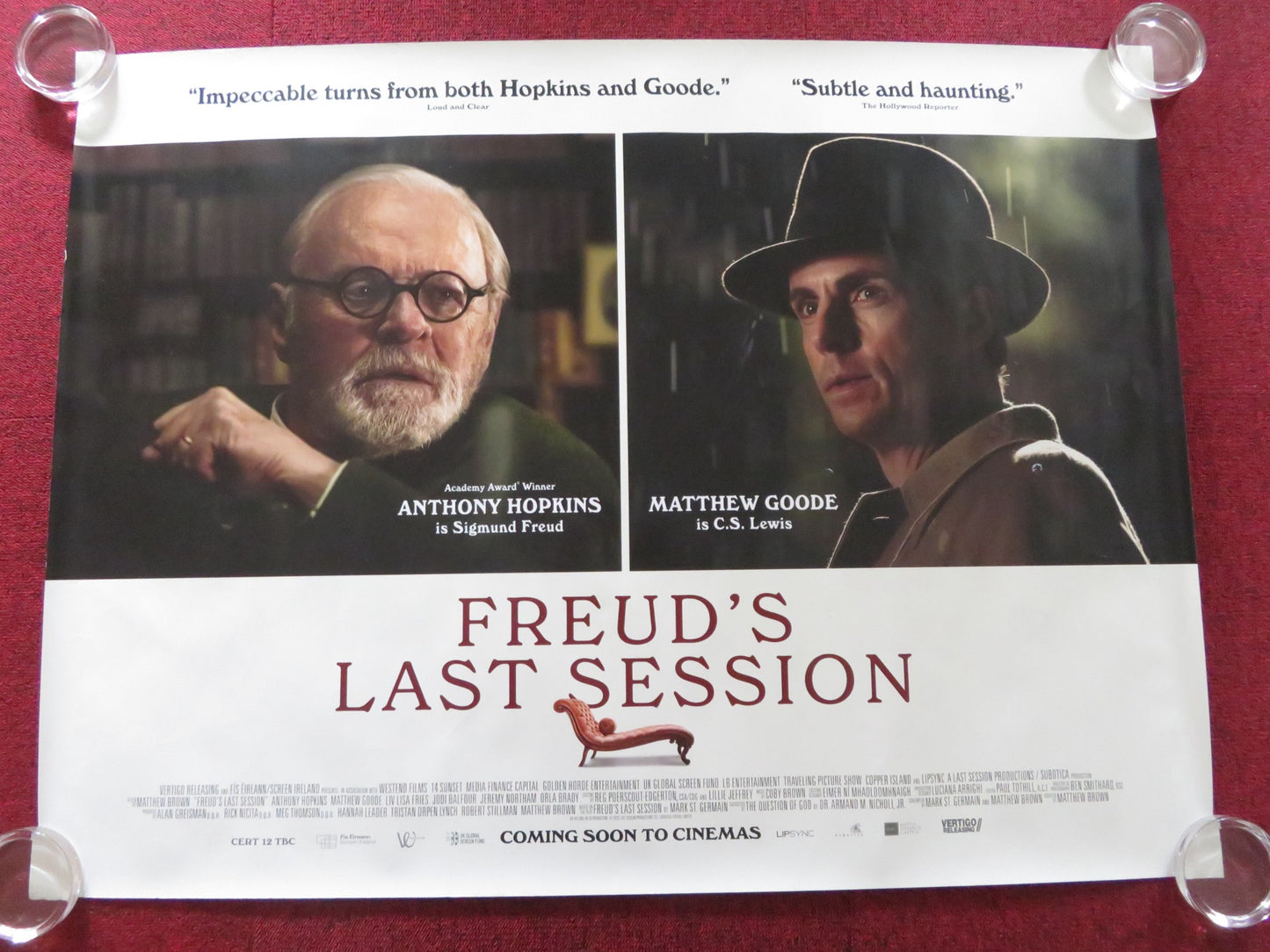 FREUD'S LAST SESSION UK QUAD ROLLED POSTER ANTHONY HOPKINS MATTHEW GOODE 2023