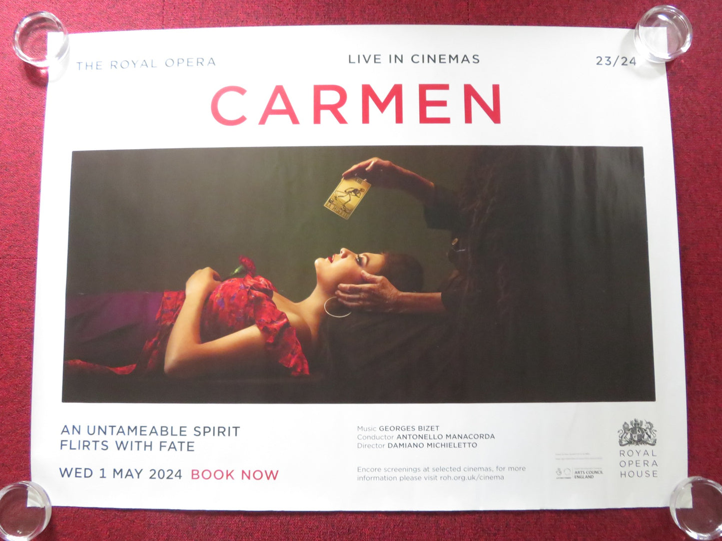 ROYAL OPERA HOUSE: CARMEN UK QUAD ROLLED POSTER RUTH ALFIE ADAMS 2024