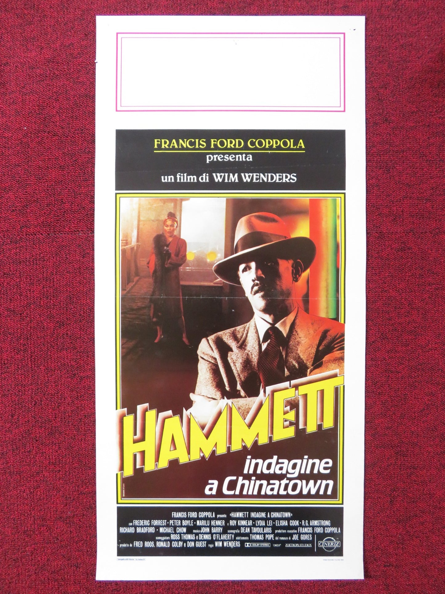 HAMMETT ITALIAN LOCANDINA POSTER FREDERIC FORREST PETER BOYLE 1983