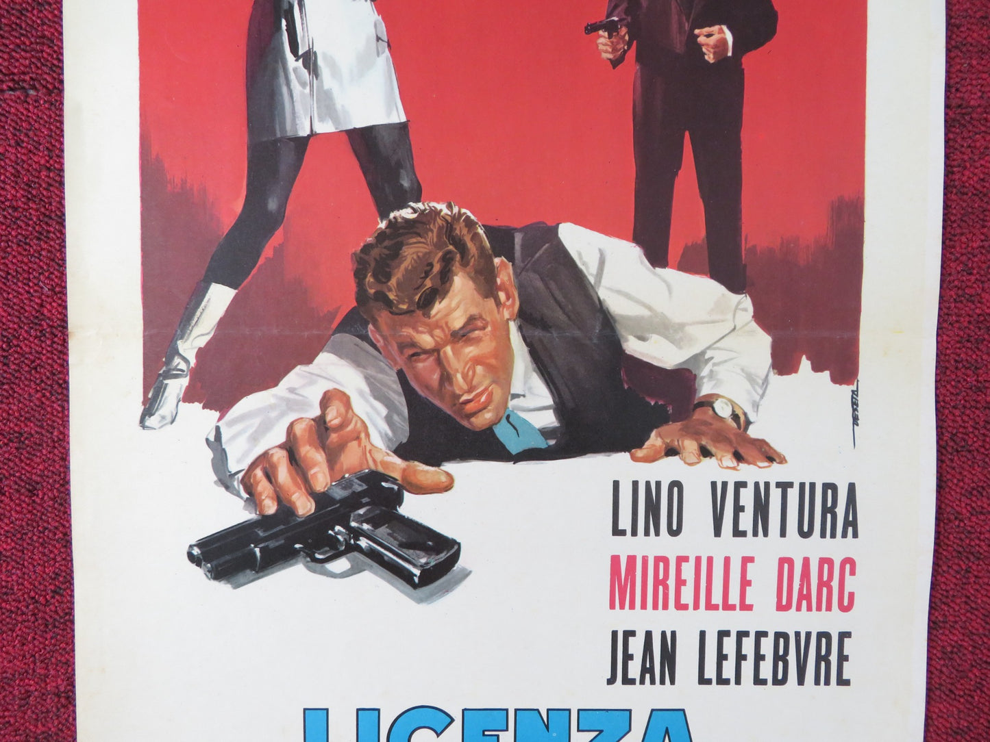 LET'S NOT GET ANGRY ITALIAN LOCANDINA POSTER LINO VENTURA MIREILLE DARC 1967