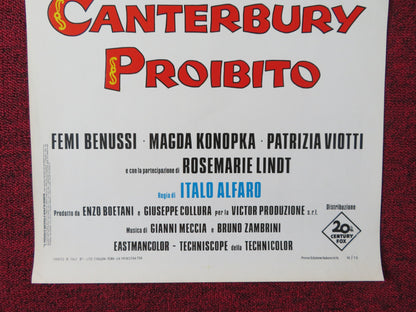 CANTERBURY PROIBITO ITALIAN LOCANDINA POSTER FEMI BENUSSI MAGDA KONOPKA 1972