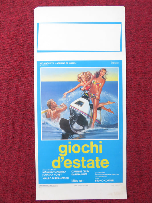 GIOCHI D'ESTATE ITALIAN LOCANDINA POSTER MASSIMO CIAVARRO NATASHA HOVEY 1984