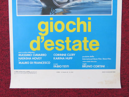 GIOCHI D'ESTATE ITALIAN LOCANDINA POSTER MASSIMO CIAVARRO NATASHA HOVEY 1984