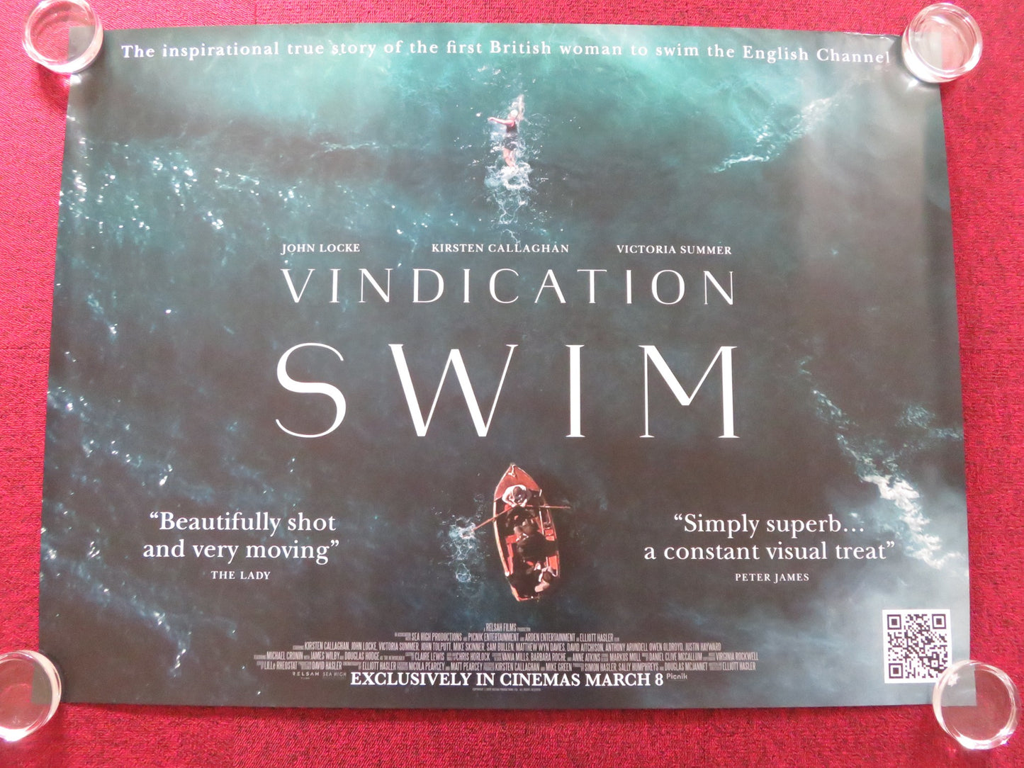 VINDICATION SWIM - B UK QUAD ROLLED POSTER KIRSTEN CALLAGHAN JOHN LOCKE 2024