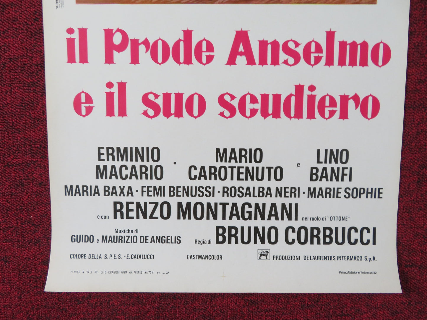 THE MIGHTY ANSELMO AND HIS SQUIRE ITALIAN LOCANDINA POSTER BRUNO CORBUCCI  1972