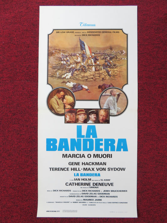 MARCH OR DIE ITALIAN LOCANDINA POSTER GENE HACKMAN TERENCE HILL 1977