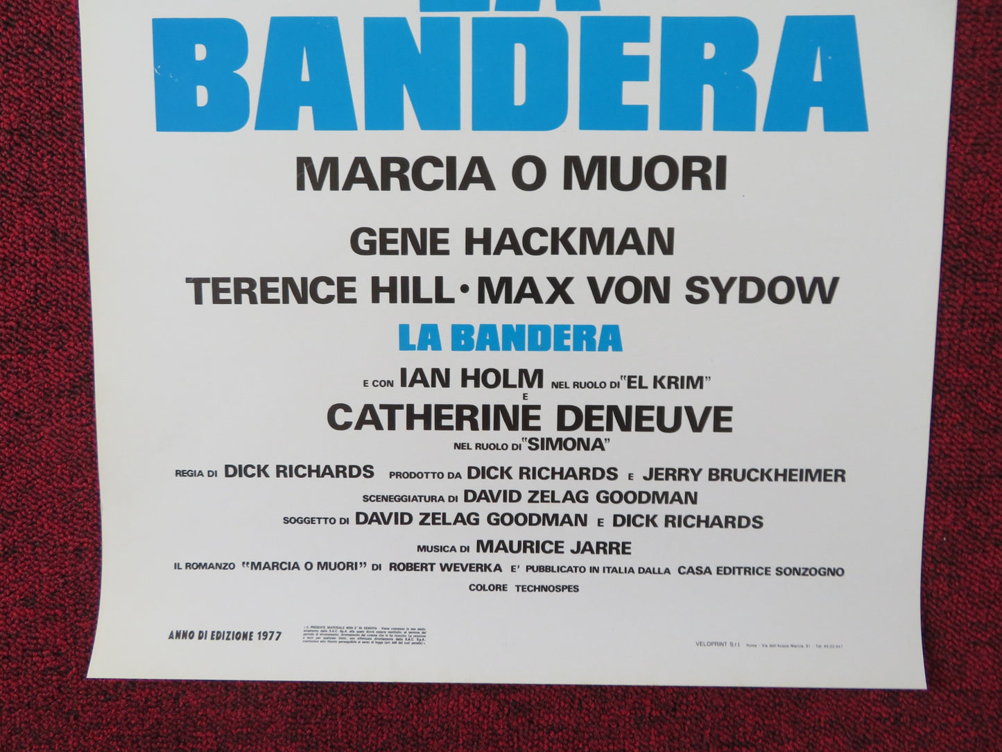 MARCH OR DIE ITALIAN LOCANDINA POSTER GENE HACKMAN TERENCE HILL 1977