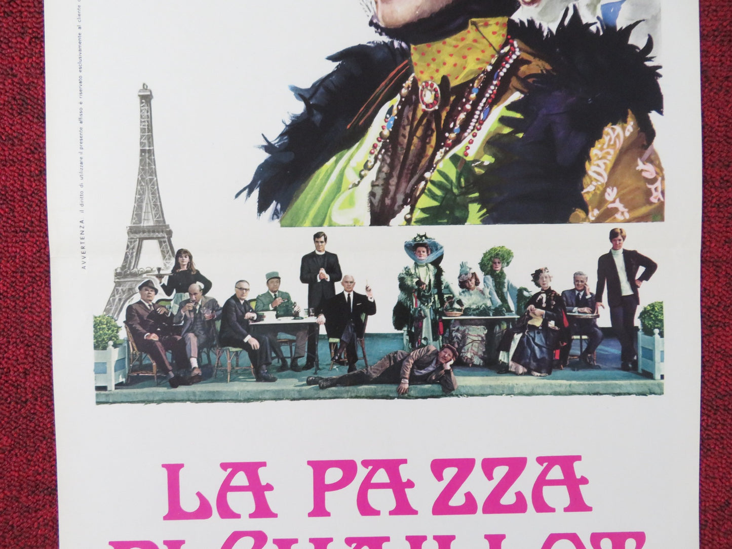 THE MADWOMAN OF CHAILLOT ITALIAN LOCANDINA POSTER KATHARINE HEPBURN 1969