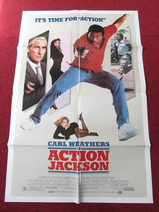 ACTION JACKSON- B FOLDED US ONE SHEET POSTER CARL WEATHERS CRAIG T. NELSON 1988