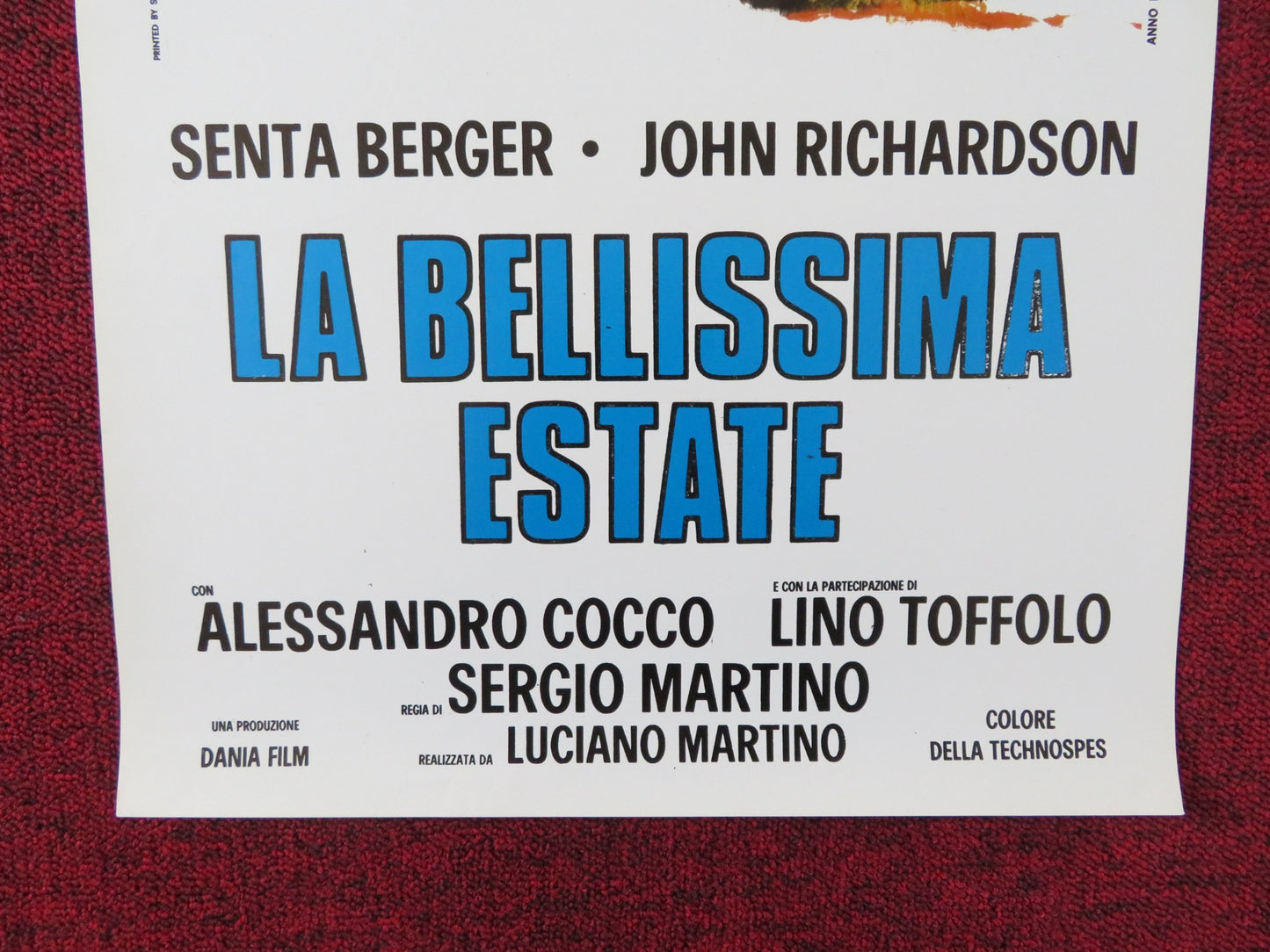 LA BELLISSIMA ESTATE ITALIAN LOCANDINA POSTER SENTA BERGER JOHN RICHARDSON 1974