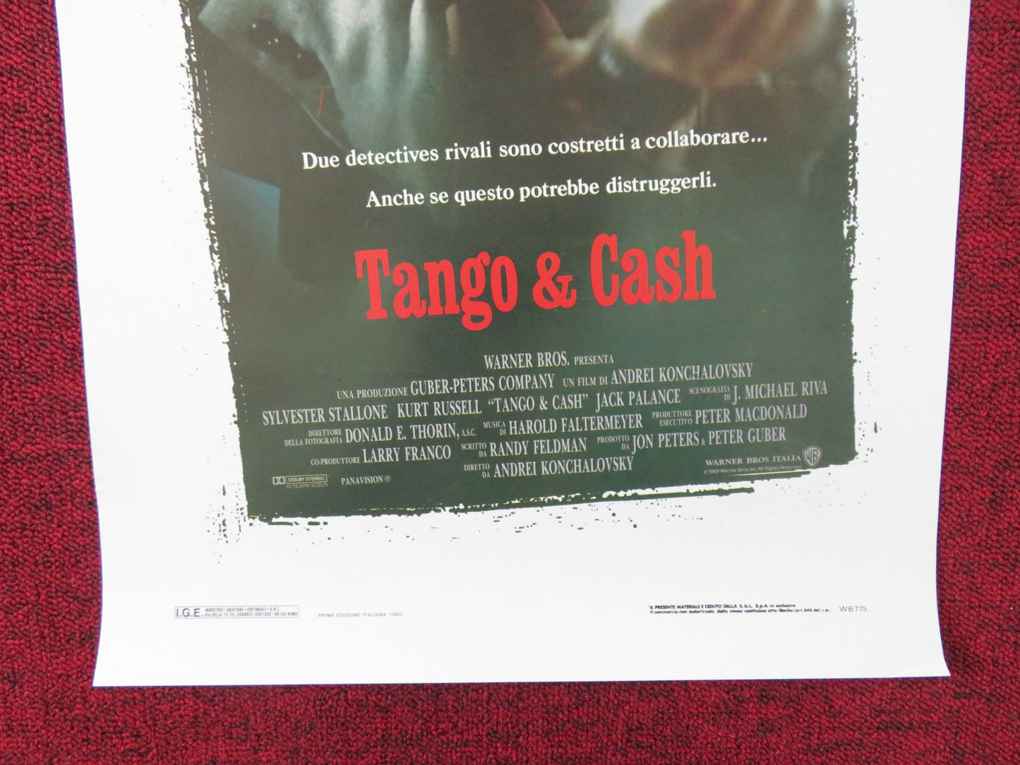 TANGO & CASH ITALIAN LOCANDINA POSTER SYLVESTER STALLONE KURT RUSSELL 1990