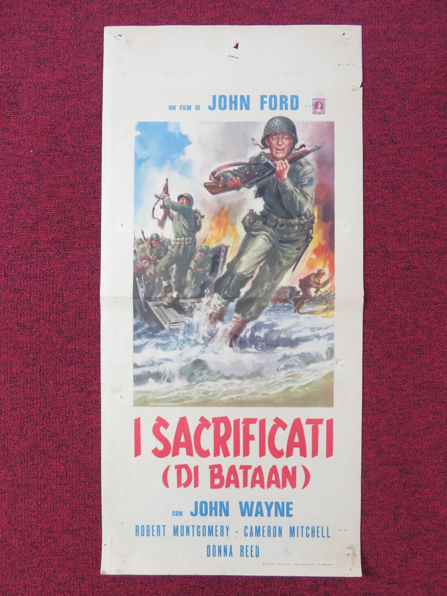 THEY WERE EXPENDABLE ITALIAN LOCANDINA POSTER JOHN WAYNE ROBERT MONTGOMERY 1960s