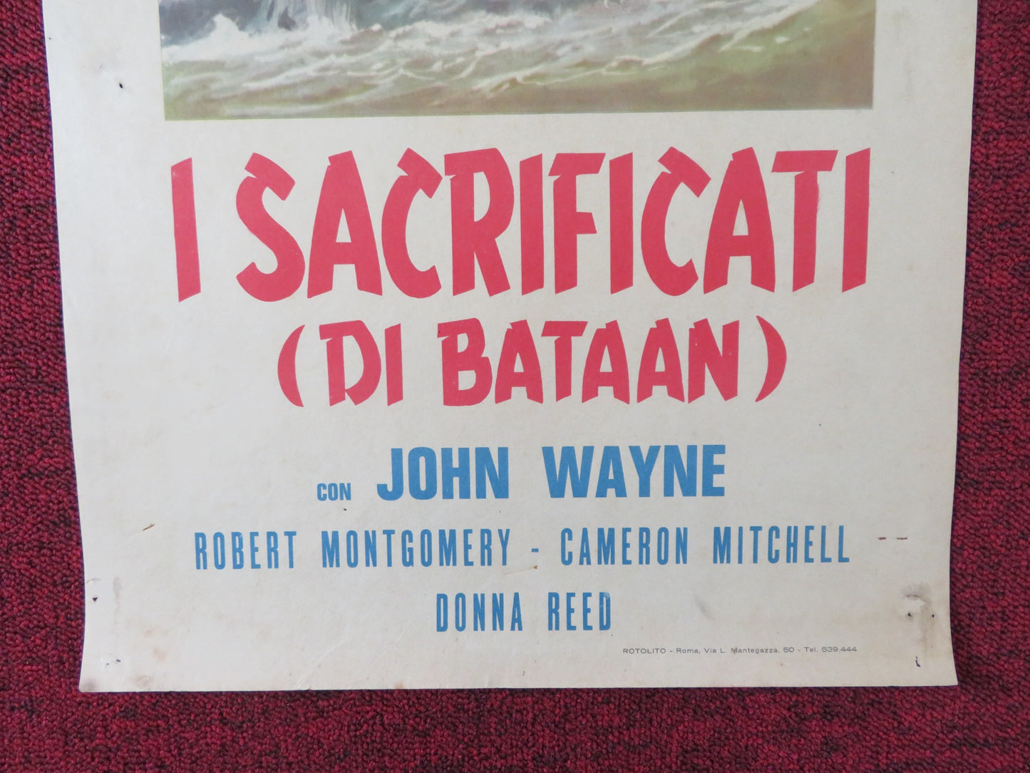 THEY WERE EXPENDABLE ITALIAN LOCANDINA POSTER JOHN WAYNE ROBERT MONTGOMERY 1960s