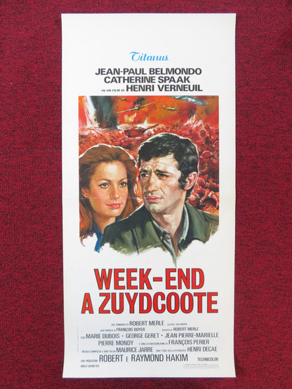 WEEKEND AT DUNKIRK ITALIAN LOCANDINA POSTER JEAN-PAUL BELMONDO C. SPAAK 1976