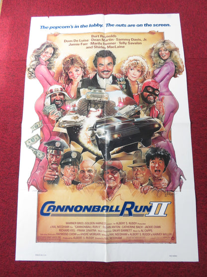 CANNONBALL RUN II FOLDED US ONE SHEET POSTER BURT REYNOLDS DEAN MARTIN 1984