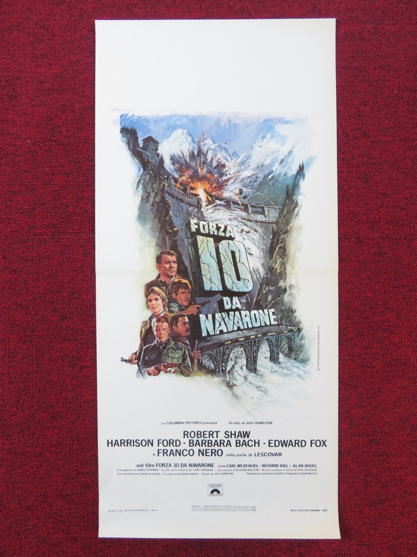 FORCE 10 FROM NAVARONE ITALIAN LOCANDINA POSTER ROBERT SHAW HARRISON FORD 1978