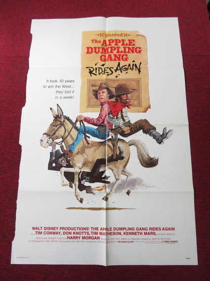 THE APPLE DUMPLING GANG RIDES AGAIN FOLDED US ONE SHEET POSTER DISNEY 1979