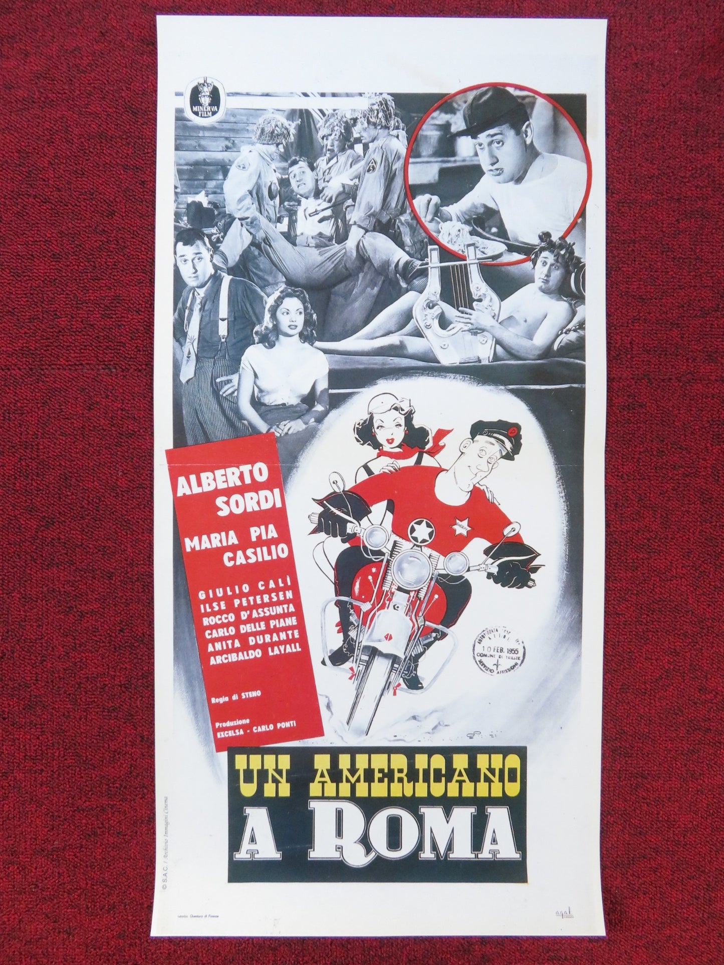 AN AMERICAN IN ROME ITALIAN LOCANDINA POSTER ALBERTO SORDI MARIA PIA CASILIO