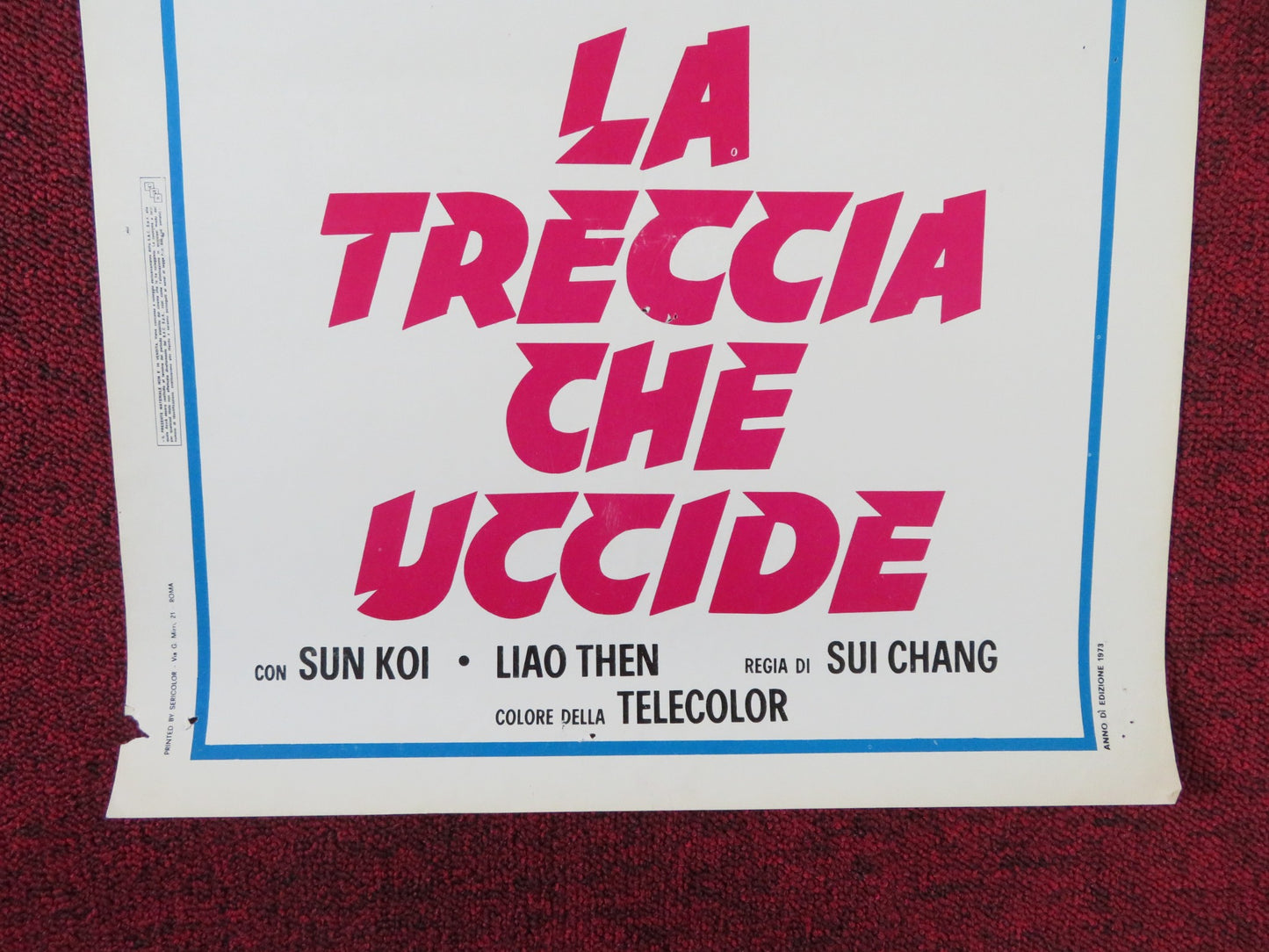 THE KARATE KILLER ITALIAN LOCANDINA POSTER SUN KOI LIAO THEN 1973