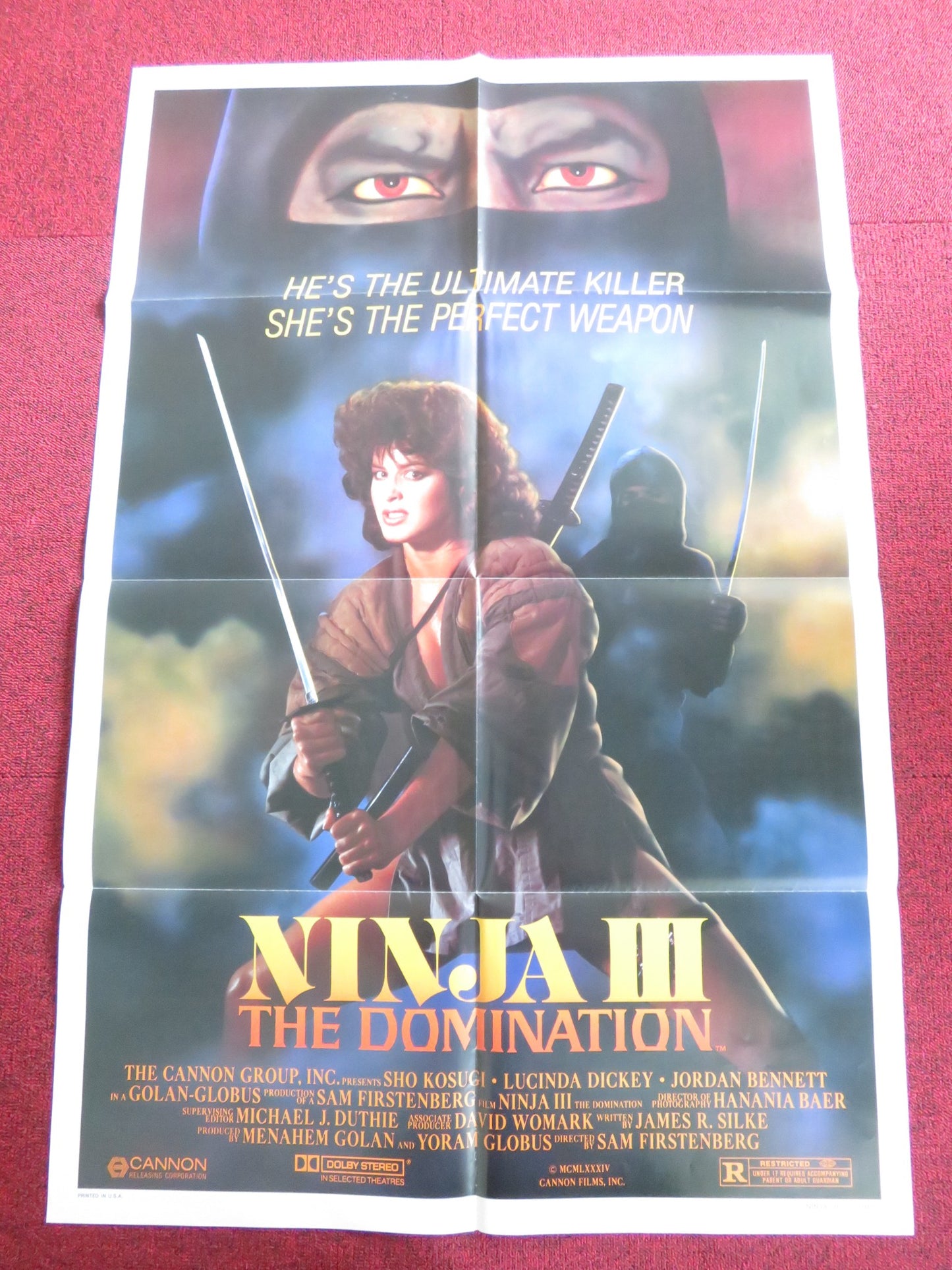 NINJA III: THE DOMINATION FOLDED US ONE SHEET POSTER CANNON SHO KOSUGI 1984